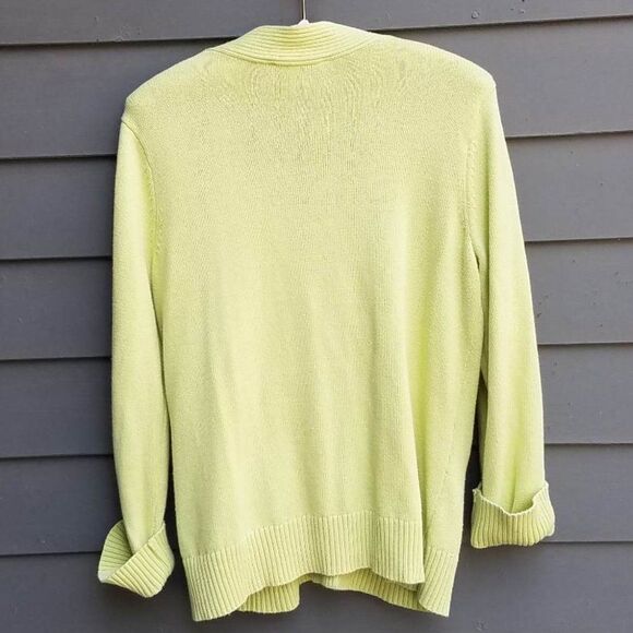 Pendleton Lime Green Cotton Cardigan with pockets size Large - Picture 3 of 8